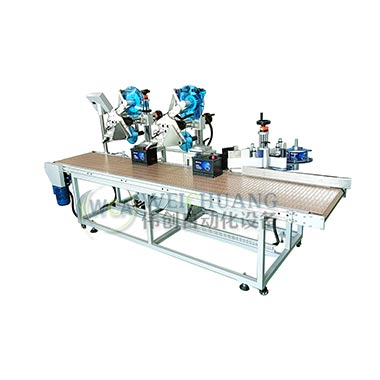 蓄電池多面貼標機-三標頭